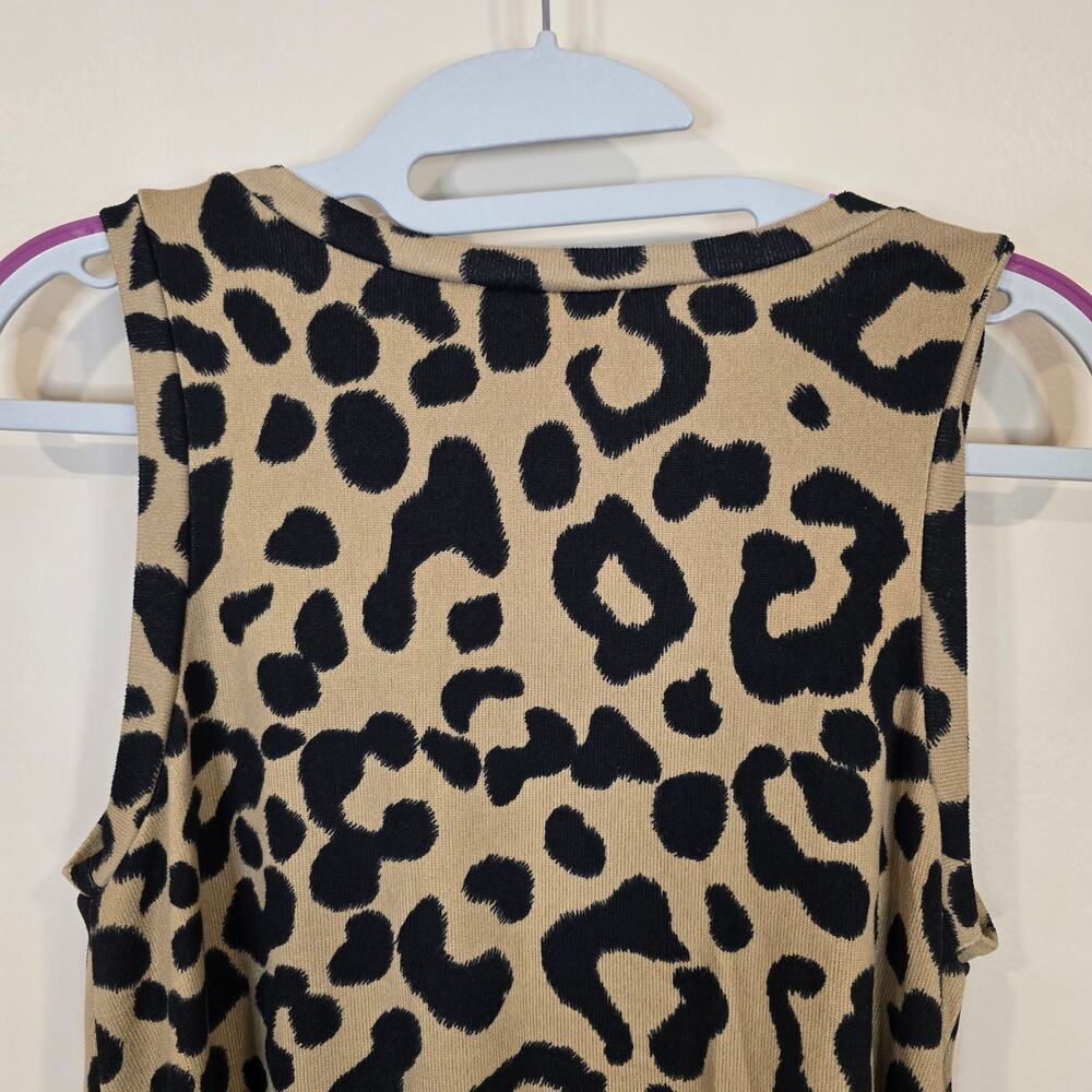 Women's BomBom Leopard Print Knit Tank Top | Size Small - Picture 7 of 10